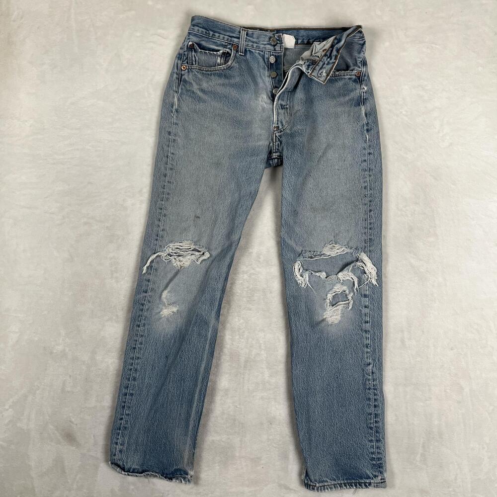 Vintage Levi's 501 Jeans Mens 30x30 Blue Straight Leg Denim Distressed READ 90s